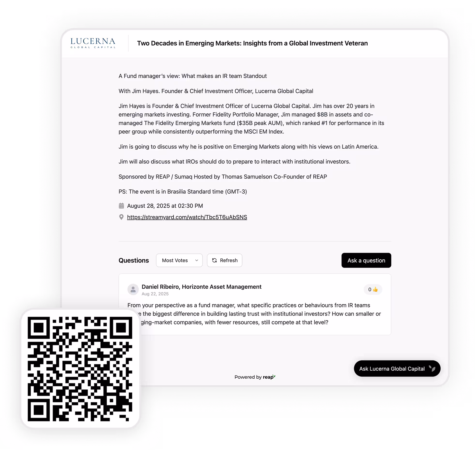 Reap Events Interface